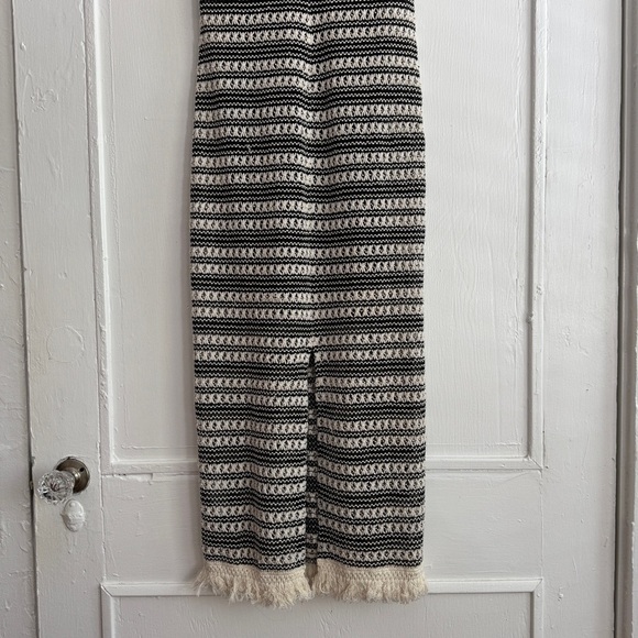J. Crew Black and Cream Striped Crochet Midi Dress - XXS - Picture 8 of 12